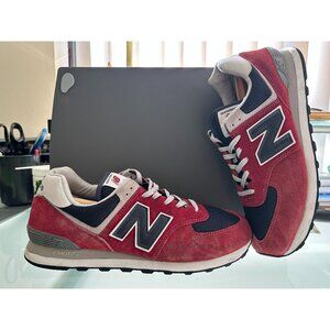 Size 12 - Men's New Balance 574 Red Navy Running Shoes